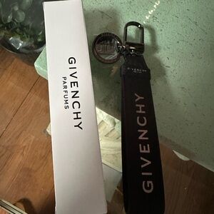 Givenchy Black and White Logo Key Strap with Metal Charm
